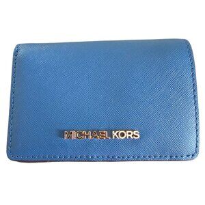 Michael Kors Small Saffiano Leather Wallet Cornflower Blue EUC